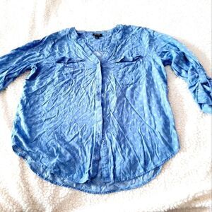 A new approach  chambray denim stars sz large button front top